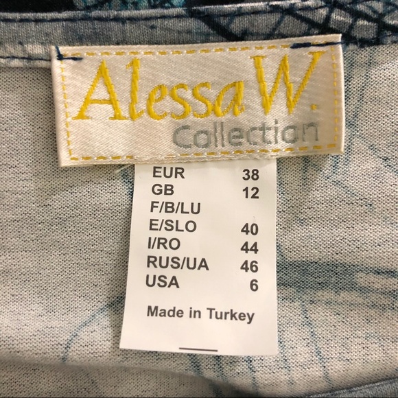 ALESSA W TUNIC SPLASH PRINT FLARED  BOTTOM SZ 6 - Picture 5 of 7